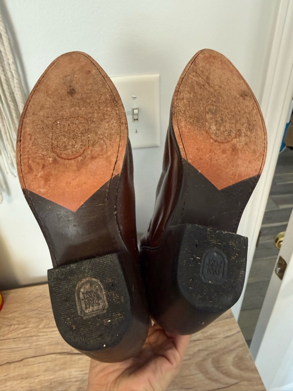 Dan Post Tan Men’s Leather Western Boots with Embossed Stitching Size 9 - Picture 11 of 13